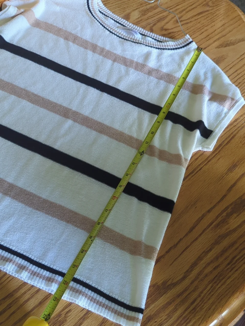 Magnolia Boutique Women’s Striped Short Sleeve Sweater Striped Top - Picture 5 of 5